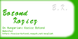 botond kozicz business card